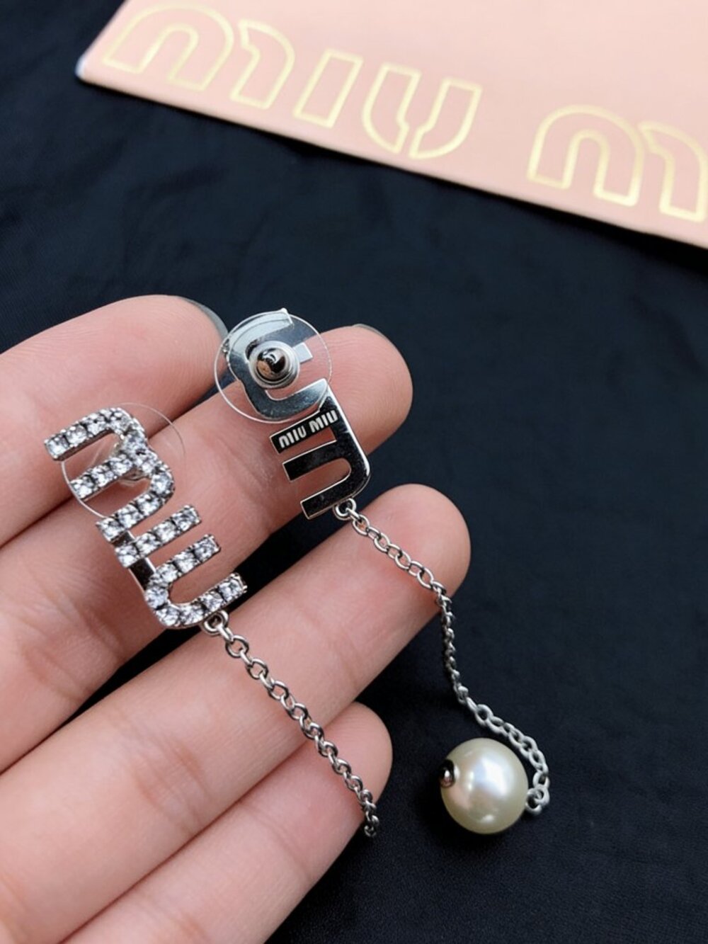 Miu Miu letter stud earrings